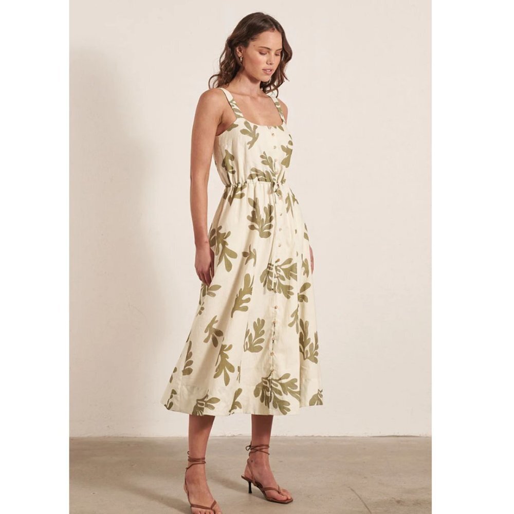 MON RENN  COMPOSE MIDI DRESS - COMPOSE PRINT